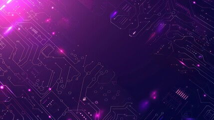 Abstract Circuitry Illustration with Glowing Lines