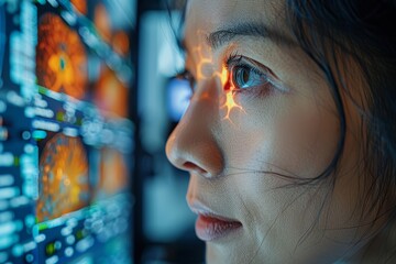 Ophthalmologist conducting advanced eye exam