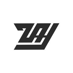 ZAH letter logo, ZAH or Z H letter alphabet logo