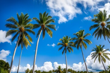 Fototapeta premium palm trees against blue sky