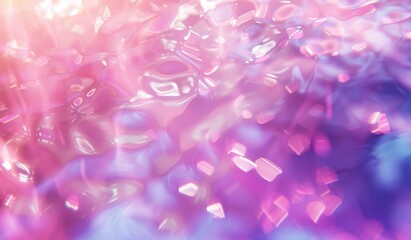 Obraz premium A blurry, multicolored background with pink and purple hues, reflecting light like an iridescent surface