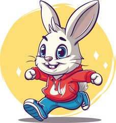 Fototapeta premium Funny Rabbit Comic Cartoon Character