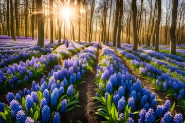 Fototapeta premium Beautiful natural flower landscape