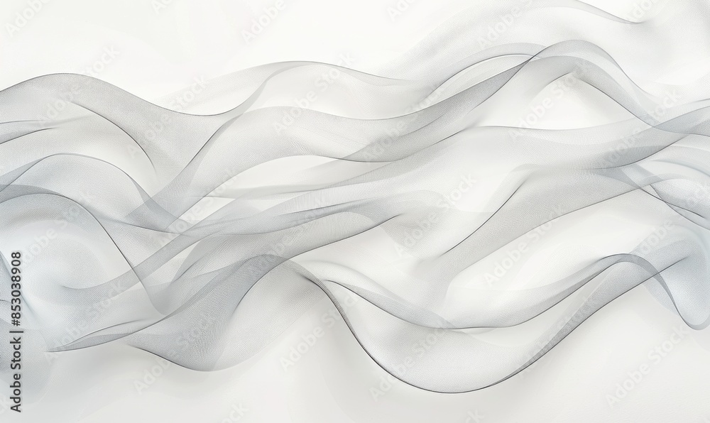 Wall mural abstract lines creating a flowing pattern on a white canvas
