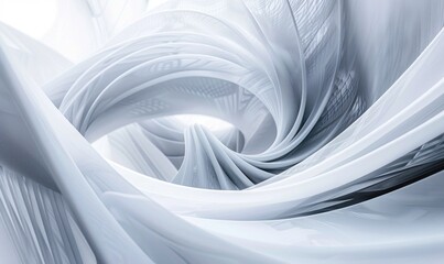 Fototapeta premium Swirling lines intersecting on a white surface, abstract background