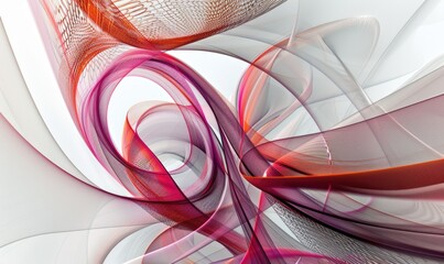 Swirling lines intersecting on a white surface, abstract background