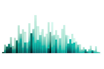 Abstract 3D bar graph chart with turquoise color. Perfect for business presentations, data analysis, and financial reports.