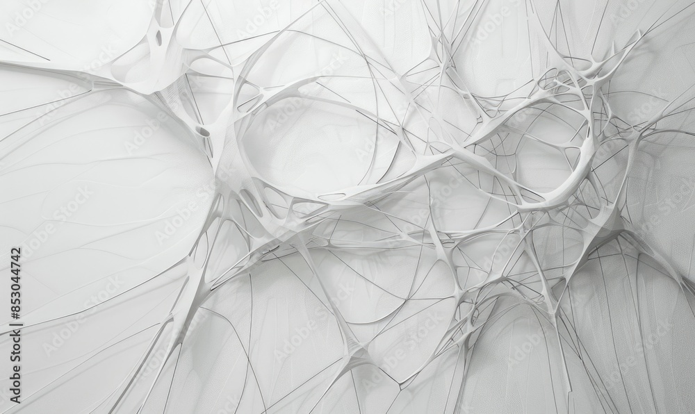 Wall mural abstract monochrome background with lines and curves
