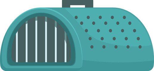 Green plastic pet carrier ensuring safe and comfortable transportation for small animals