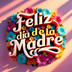Obraz premium Feliz dia de la Madre: A Colorful Greeting