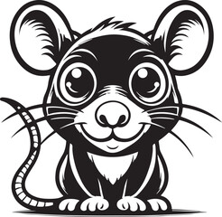 Rat cartoon silhouette vcetor Illustration