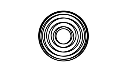 water round wave logo, black isolated silhouette