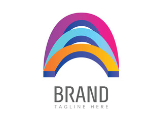 Letter A logo icon design template elements. Colorful bridge logo inspiration. Usable for Branding and Business Logos.

