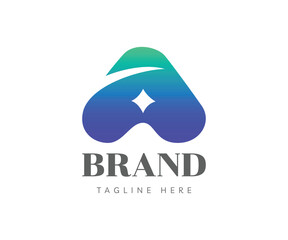 Letter A logo icon design template elements. Creative logo with initial letter A and star, negative space style. Usable for Branding and Business Logos.
