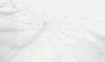 Crisscrossing lines forming a delicate web on a white backdrop, abstract background