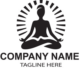 vector yoga logo design 