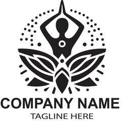 vector yoga logo design 