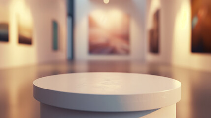 Art Gallery Pedestal in Soft Focus Generative AI
