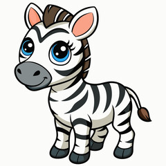 Baby zebra cartoon vector illustration 
