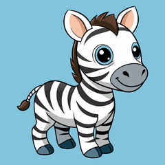 Baby zebra cartoon vector illustration 