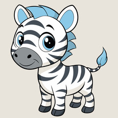 Baby zebra cartoon vector illustration 