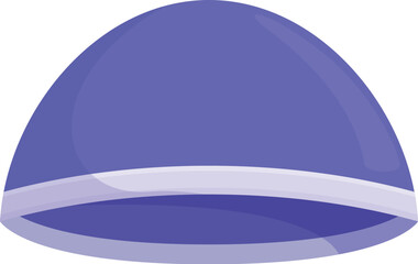 Blue swimming cap, protecting hair while swimming in the pool or the sea