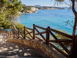 Obraz premium Ecological Walk of Benissa, Paseo Ecológico de Benissa in Spanish, a coastal path in the Mediterranean. Costa Blanca, Province of Alicante, Comunidad Valenciana, Spain, Europe