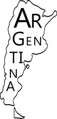 drawing of argentina map.