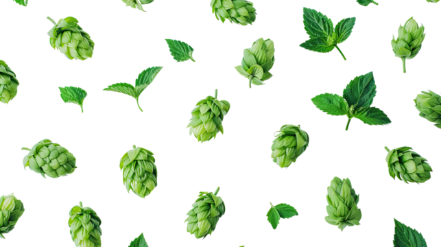 Green hops on a transparent background