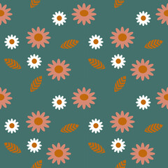 Obraz premium seamless pattern with daisies