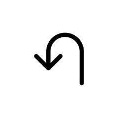 U-turn or return icon redo arrow turn right symbols direction icons