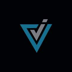 Alphabet letter icon logo VJ or JV.