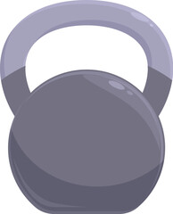 Grey kettlebell weight lifting equipment for bodybuilding workout standing on white background