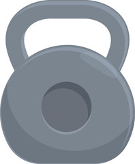 Grey kettlebell for weight training and bodybuilding, isolated on white background