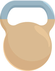 Heavy metal kettlebell is sitting on a white background, ready for a workout
