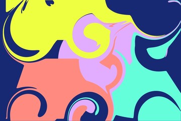 Colorful swirl waves abstract pattern background for PC wallpaper and aesthetic wallpaper.