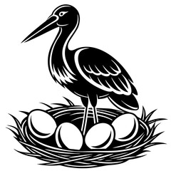stork-bird-sits-on-eggs-silhouette