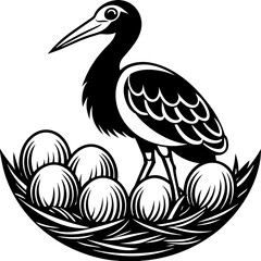 stork-bird-sits-on-eggs-silhouette