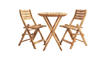 Garden table and chairs on a transparent background
