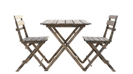 Garden table and chairs on a transparent background