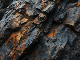 A rough black stone with a slightly mottled texture.