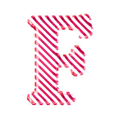 Obraz premium White symbol with pink diagonal ultra thin straps. letter f