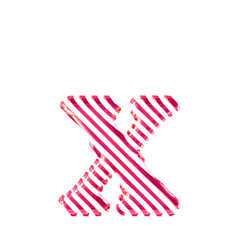 Obraz premium White symbol with pink diagonal ultra thin straps. letter x