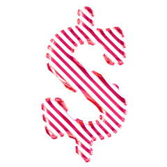 White symbol with pink diagonal ultra thin straps