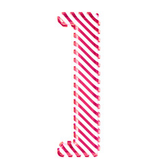 Fototapeta premium White symbol with pink diagonal ultra thin straps