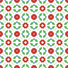 Red flower seamless pattern