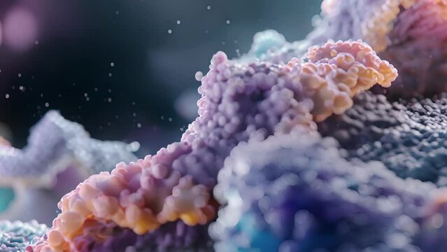 A closeup view of a glycosylation site on the surface of a membrane protein highlighting the importance of these modifications in cellcell communication.