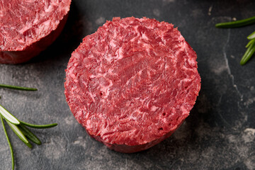 Plant based vegan meat steak. Alternatives meat. Eco friendly healthy food, ready to cook