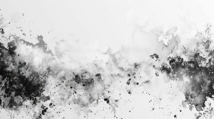 Obraz premium Abstract Grainy Black and White Watercolor Dot Blot Art with Grunge Texture