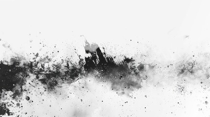 Abstract Grainy Black and White Watercolor Dot Blot Art with Grunge Texture